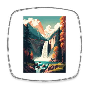 Jauns Falls Suisse Vintage voyage affiche WPA - Magnet carré - blanc - Devant