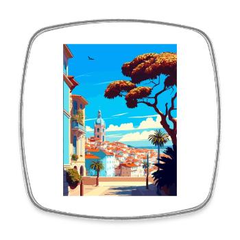 Cascais Portugal Affiche de voyage vintage souvenir - Magnet carré - blanc - Devant