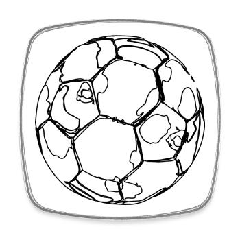 Croquis de football - Magnet carré - blanc - Devant