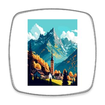 Berchtesgaden Deutschland Vintage Reiseposter WPA - Viereckiger Kühlschrankmagnet - Weiß - Vorne