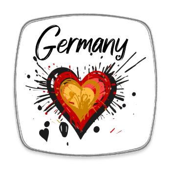 Deutschland Herz schwarz-rot-gold Flagge - Viereckiger Kühlschrankmagnet - Weiß - Vorne