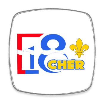 Cher - Magnet carré - blanc - Devant