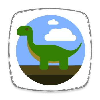 Dino - Viereckiger Kühlschrankmagnet - Weiß - Vorne