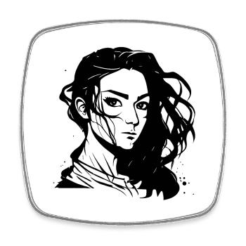 Strong woman - women! Life! Freedom! - Square fridge magnet - white - Front