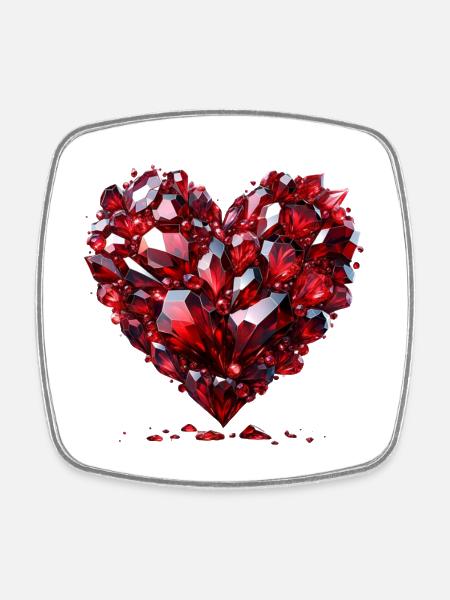 Ruby Love T-Shirt - Square fridge magnet - white