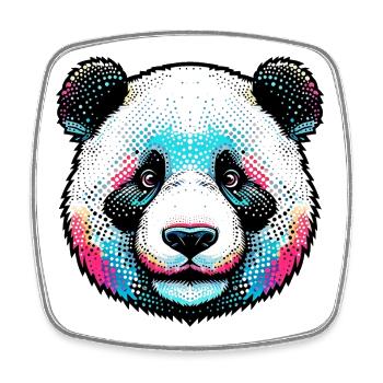 Panda - Square fridge magnet - white - Front