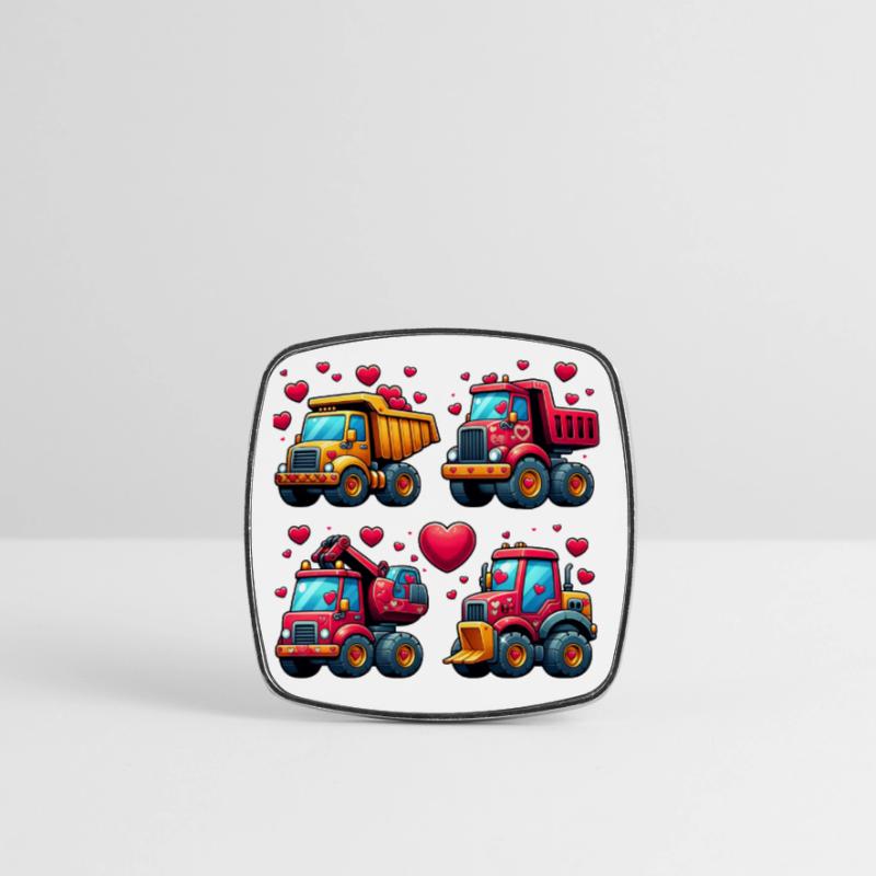 Tiny Builders' Affection - Construction T-Shirt Square fridge magnet