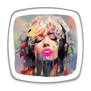 Pop Art & Musique - Magnet carré - blanc - Devant
