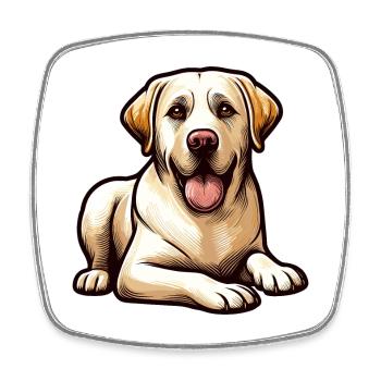 Happy Labrador Puppy Illustration - Square fridge magnet - white - Front
