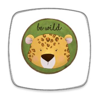 Be Wild – Leopard Design 🐆🌿 - Viereckiger Kühlschrankmagnet - Weiß - Vorne