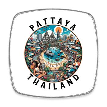 Pattaya Thailand travel design - Square fridge magnet - white - Front