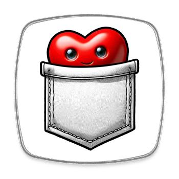 Heart out of your pocket - Square fridge magnet - white - Front