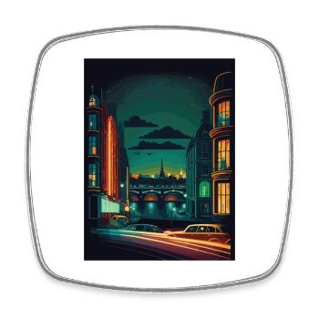 Dublin Skyline Irlande Vintage Travel Poster WPA - Magnet carré - blanc - Devant