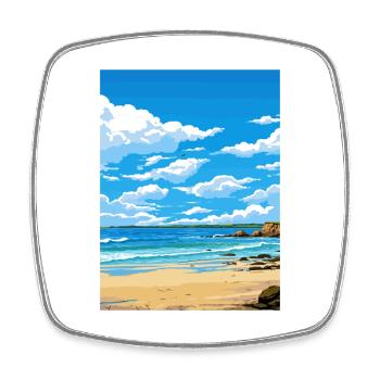 Porthgwidden Beach Cornwall Vintage Reiseposter - Viereckiger Kühlschrankmagnet - Weiß - Vorne