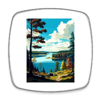 Kielder Water And Forest Park England Souvenir - Square fridge magnet - white - Front