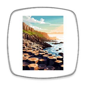 Giant S Causeway Nordirland Reiseposter - Viereckiger Kühlschrankmagnet - Weiß - Vorne