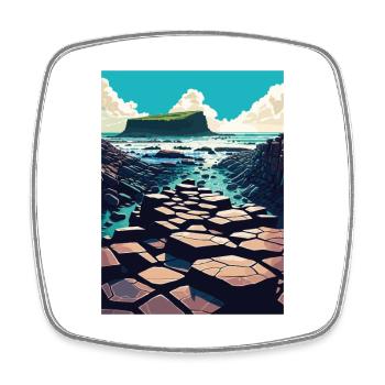 Giant S Causeway Nordirland Reiseposter - Viereckiger Kühlschrankmagnet - Weiß - Vorne