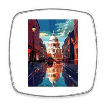 St Paul S Cathedral London England Travel Poster - Square fridge magnet - white - Front