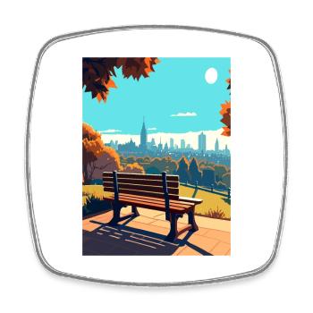 Hampstead Heath London Skyline Reiseposter - Viereckiger Kühlschrankmagnet - Weiß - Vorne