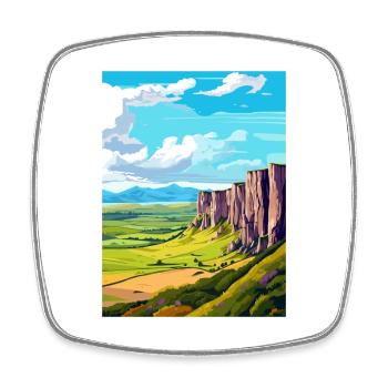 Salisbury Crags Edinburgh Schottland Reiseposter - Viereckiger Kühlschrankmagnet - Weiß - Vorne