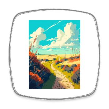 Affiche de voyage de randonnée sur le sentier national Ridgeway - Magnet carré - blanc - Devant