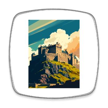 Stirling Scotland Castle Vintage Travel Poster WPA - Square fridge magnet - white - Front