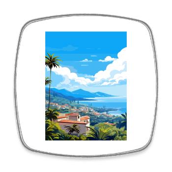 Kanarische Inseln Spanien Vintage Reiseposter WPA Kunst - Viereckiger Kühlschrankmagnet - Weiß - Vorne