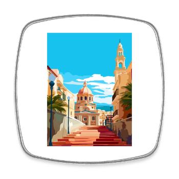 Alicante Spanien Vintage Reiseposter WPA Souvenir - Viereckiger Kühlschrankmagnet - Weiß - Vorne