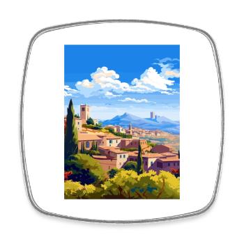 Granada Spain Vintage Travel Poster WPA Souvenir - Square fridge magnet - white - Front