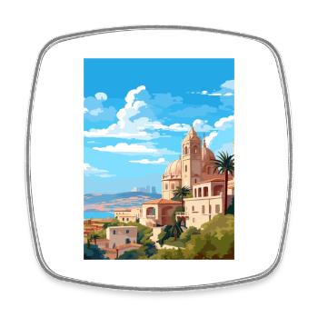 Alicante Spanien Vintage Reiseposter WPA Souvenir - Viereckiger Kühlschrankmagnet - Weiß - Vorne