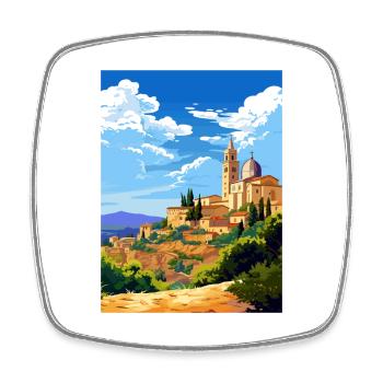 Tarragona Spanien Vintage Reiseposter WPA Souvenir - Viereckiger Kühlschrankmagnet - Weiß - Vorne