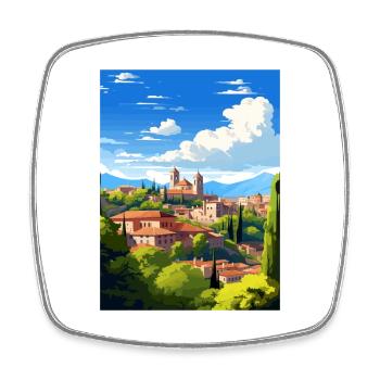 Granada Spain Vintage Travel Poster WPA Souvenir - Square fridge magnet - white - Front