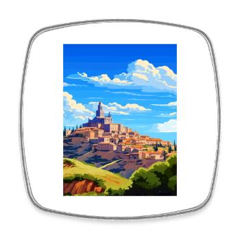 Toledo Spanien Vintage Reiseposter WPA Souvenir - Viereckiger Kühlschrankmagnet - Weiß - Vorne