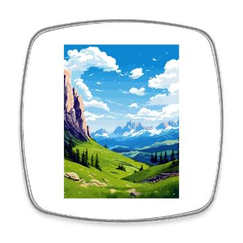 Dolomites, Alpes dolomitiques, Dolomites, Italie - Magnet carré - blanc - Devant