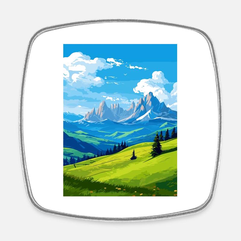 Dolomiten Dolomiten Dolomiten Gebirge Italien - Viereckiger Kühlschrankmagnet - Weiß
