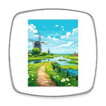 Netherlands Vintage Travel Poster WPA Souvenir - Square fridge magnet - white - Front