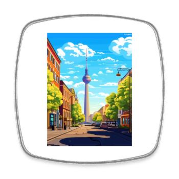 Berlin Deutschland Vintage Reiseposter WPA Souvenir - Viereckiger Kühlschrankmagnet - Weiß - Vorne