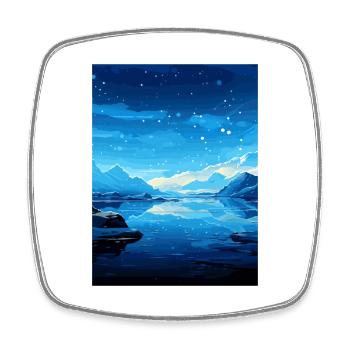 Iceland Vintage Travel Poster WPA Souvenir - Square fridge magnet - white - Front