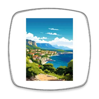 Kroatien Vintage Reiseposter WPA Souvenir - Viereckiger Kühlschrankmagnet - Weiß - Vorne