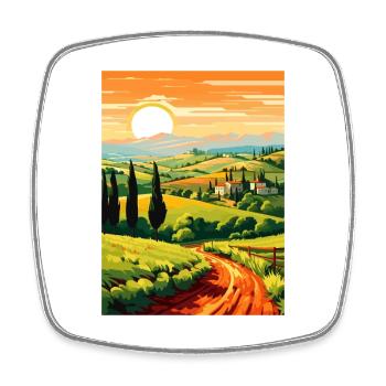 Tuscany Italy Decoration Vintage Travel Poster WPA - Square fridge magnet - white - Front