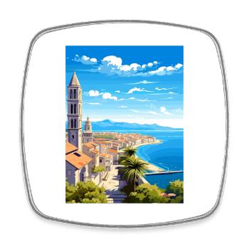 Split Croatie Vintage voyage affiche WPA Souvenir - Magnet carré - blanc - Devant