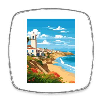 Costa De La Luz Espagne Vintage Voyage Poster WPA - Magnet carré - blanc - Devant