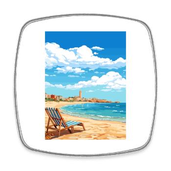 Costa De La Luz Espagne Vintage Voyage Poster WPA - Magnet carré - blanc - Devant