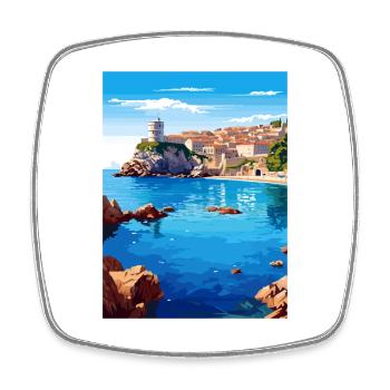 Dubrovnik Croatie Vintage voyage affiche Souvenir - Magnet carré - blanc - Devant