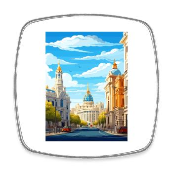 Madrid Spanien Vintage Reiseposter WPA Souvenir - Viereckiger Kühlschrankmagnet - Weiß - Vorne