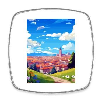 Pamplona Spanien Vintage Reiseposter WPA Souvenir - Viereckiger Kühlschrankmagnet - Weiß - Vorne