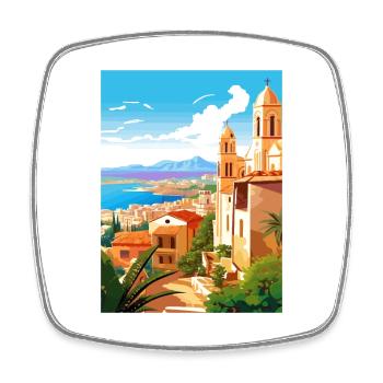 Tarragona Spanien Vintage Reiseposter WPA Souvenir - Viereckiger Kühlschrankmagnet - Weiß - Vorne