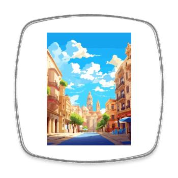 Valencia Spain Vintage Travel Poster WPA Souvenir - Square fridge magnet - white - Front
