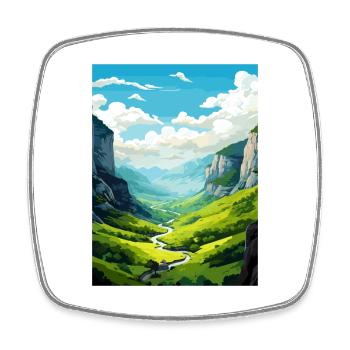 Vikos Schlucht Griechenland Deko Vintage Reiseposter WPA - Viereckiger Kühlschrankmagnet - Weiß - Vorne