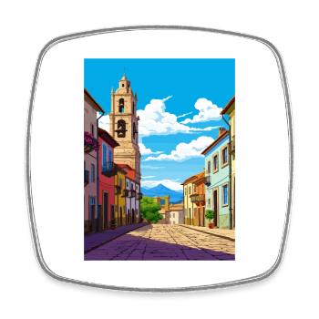 Guimaraes Portugal Vintage voyage affiche Souvenir - Magnet carré - blanc - Devant